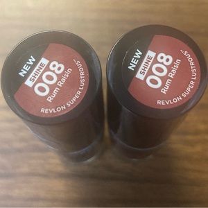 Set of 2 Revlon Glass Shine Lipsticks Rum Raisin NEW